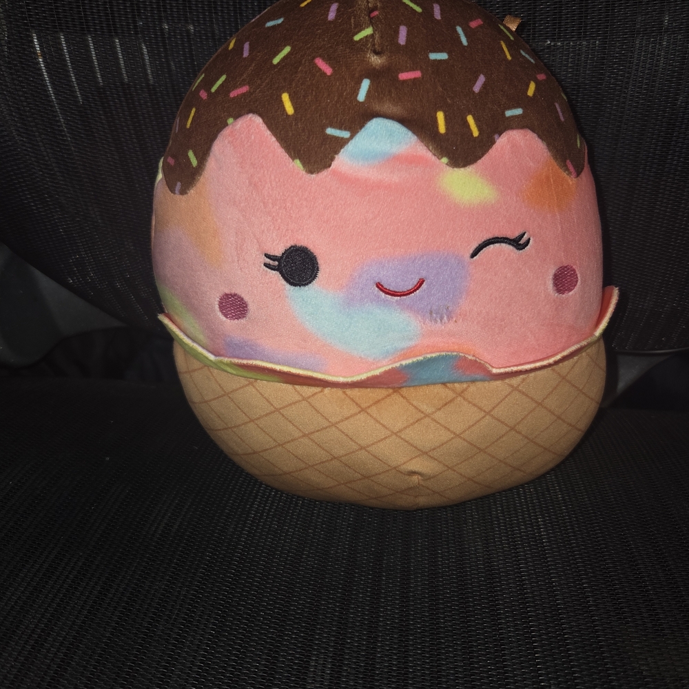 Squishmallows Pink and Brown Ice Cream Cone Stuffed Animal